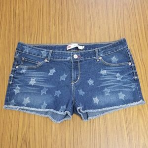 Levi's Star Print Denim Shorty Shorts